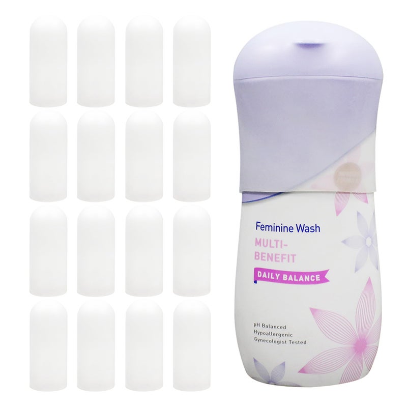 TRANOMOS 16 Pack Elastic Sleeves for Leak Proofing Travel  Silicone Bottle Covers for Travel  Luggage Travel Accessories for Women  Travel Size Toiletries Men  Leak Proof Sleeves for Travel Container  White - Image 1
